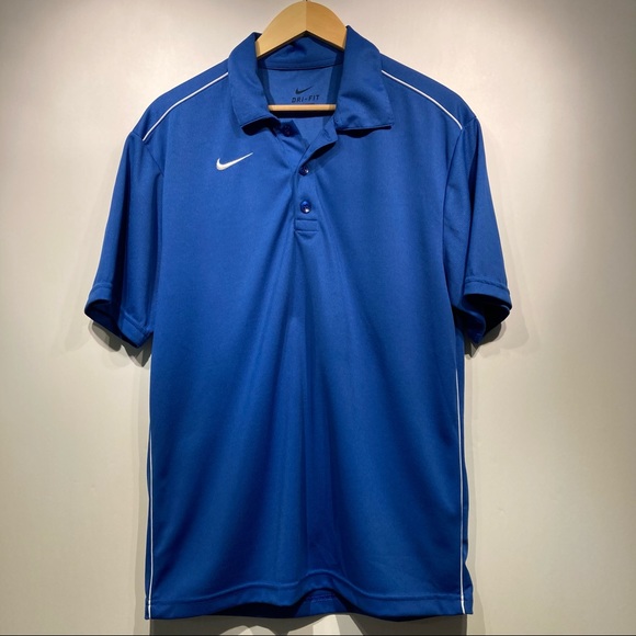 Nike Dri Fit Small Blue Polo - Picture 1 of 8